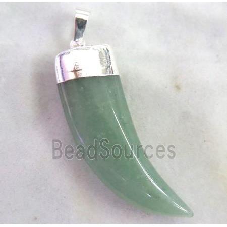 Green Aventurine pendant, horn