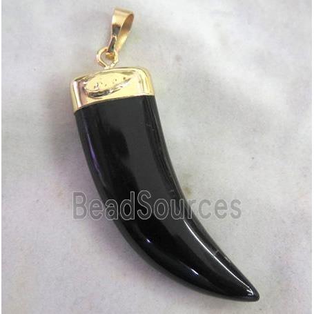 black onyx horn pendant