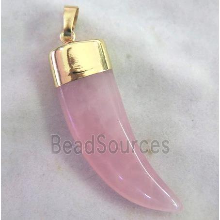 Rose Quartz horn pendant