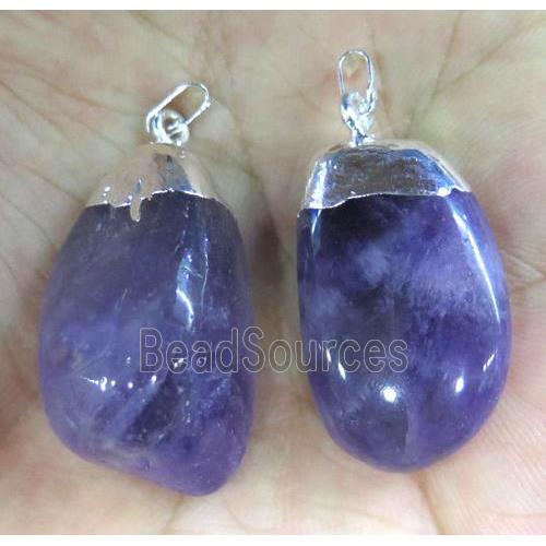 Amethyst pendant, freeform