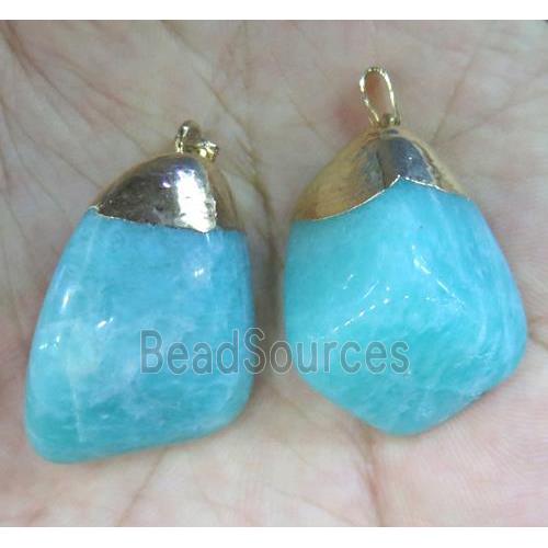 Amazonite pendant, freeform