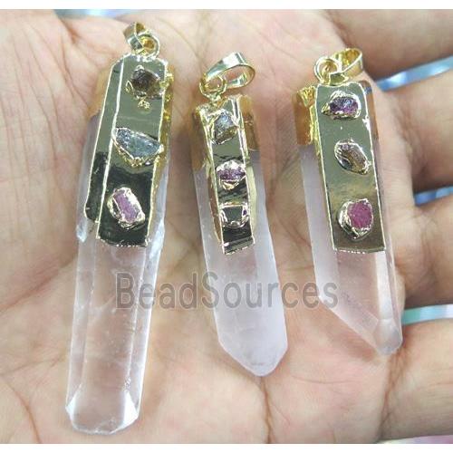 clear quartz pendant, stick