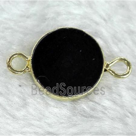 black onyx connector, flat-round