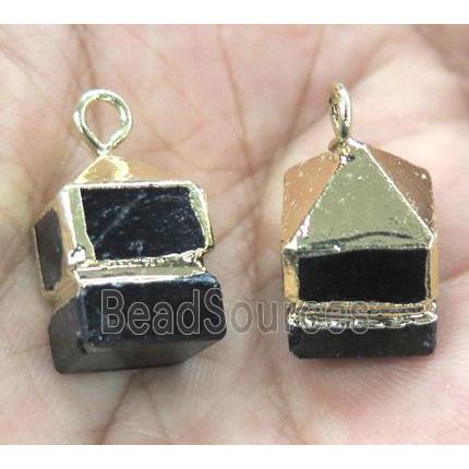 black onyx pendant, cube