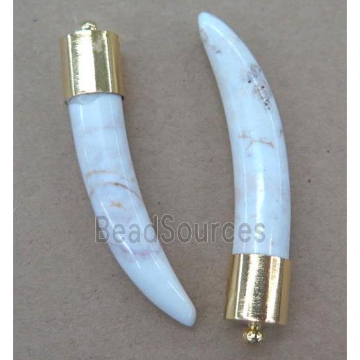 white Turquoise horn pendant