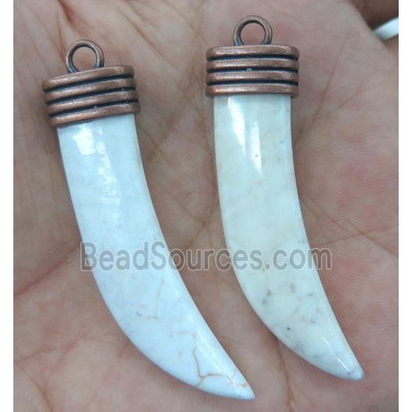 white turquoise horn pendant