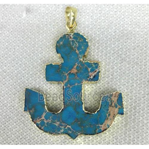 blue Sea Sediment Jasper anchor pendant