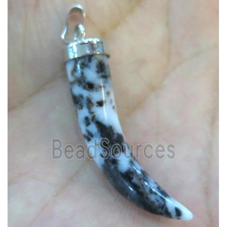 snowflake jasper pendant, horn