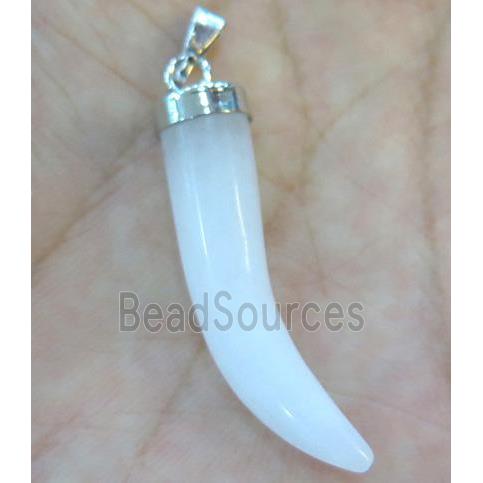 white jade horn pendant