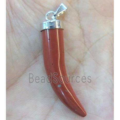 red jasper horn pendant