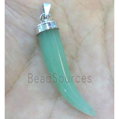 green aventurine horn pendant