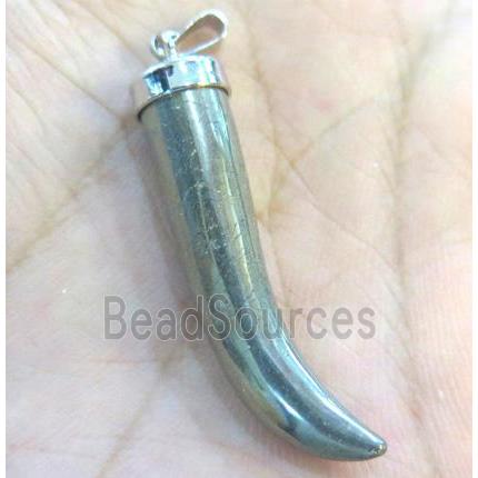 pyrite horn pendant