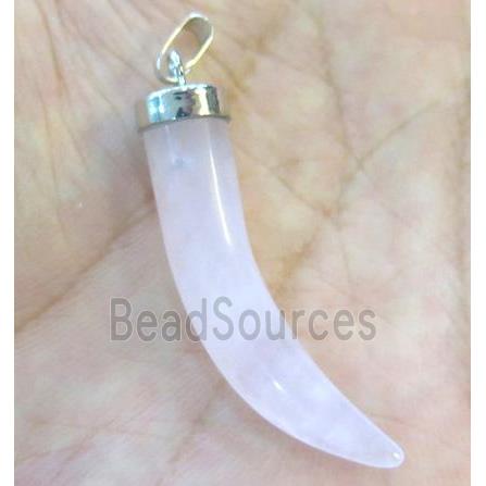 rose quartz horn pendant