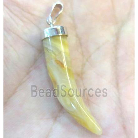 yellow jade horn pendant