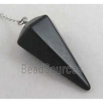 black agate pendulum pendant