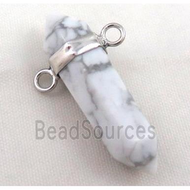 white turquoise howlite bullet pendant with 2holes