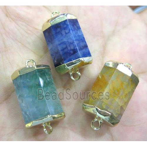 mix agate column connector, gold plated