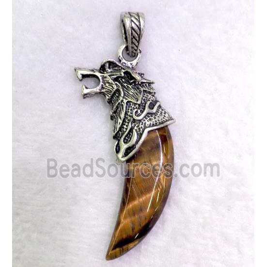 gemstone pendant, cattle horn