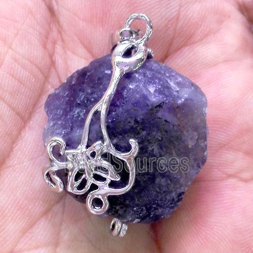 amethyst pendant, freeform