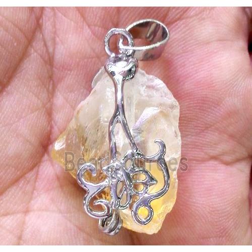 citrine pendant, freeform