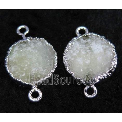 druzy quartz connector, round