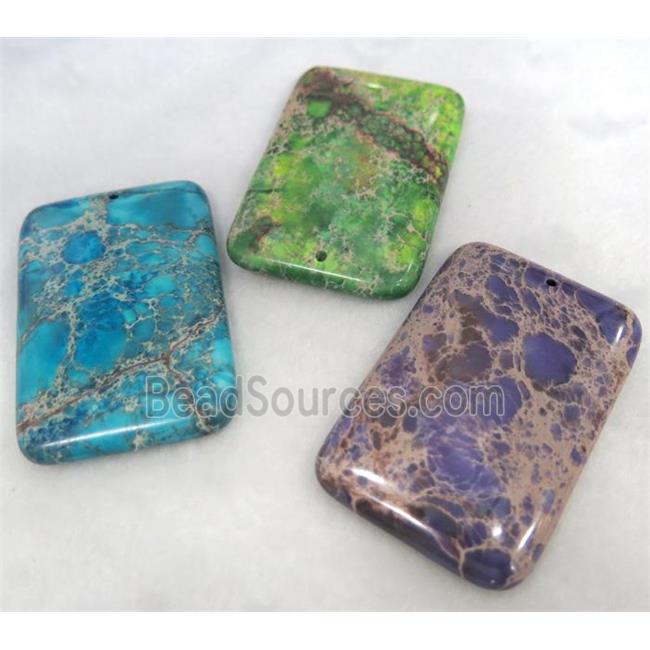 gemstone pendant, rectangle