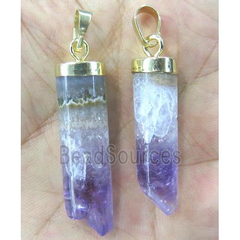 Amethyst pendant, column, purple