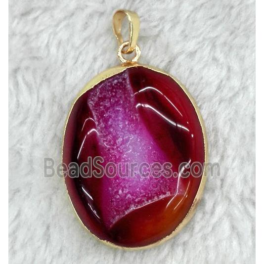 druzy agate pendant, freeform