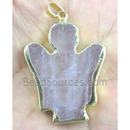 clear quartz pendant, angle, flat