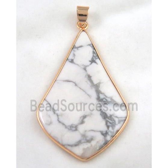 white turquoise pendant, colorfast