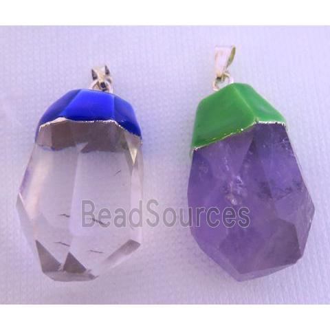 gemstone pendant, freeform