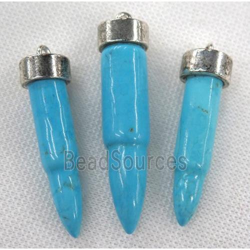 blue turquoise pendant, bullet