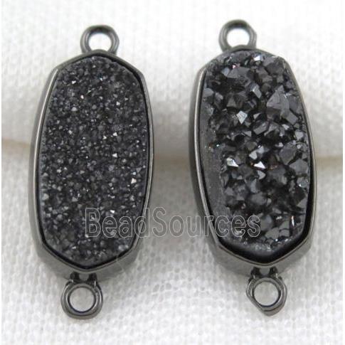 druzy quartz connector, black