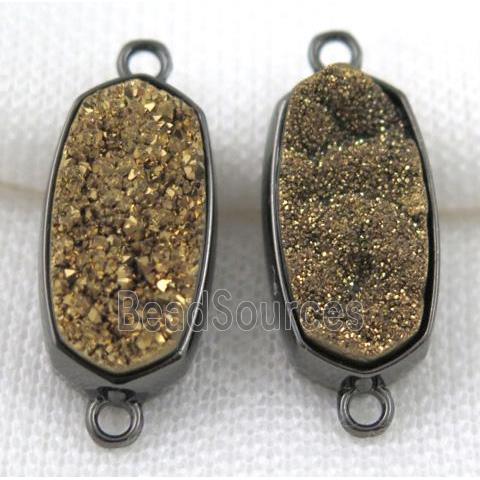 druzy quartz connector, black