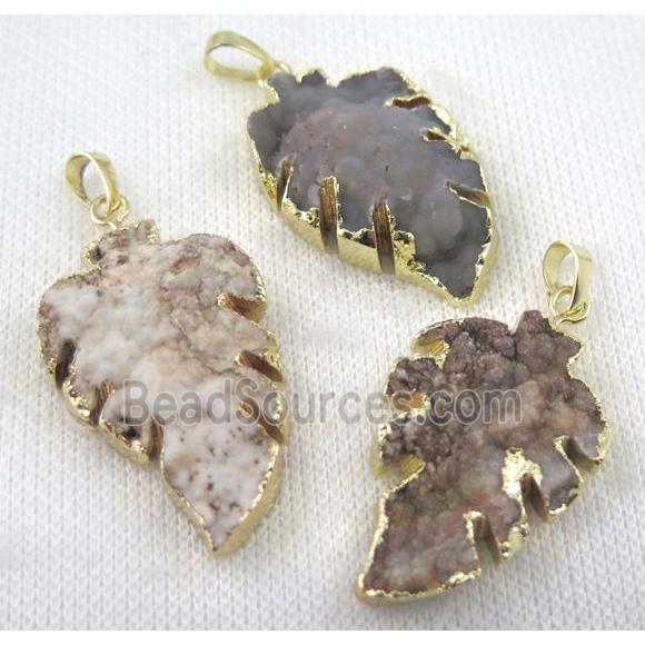 druzy sunagate pendant, gold plated