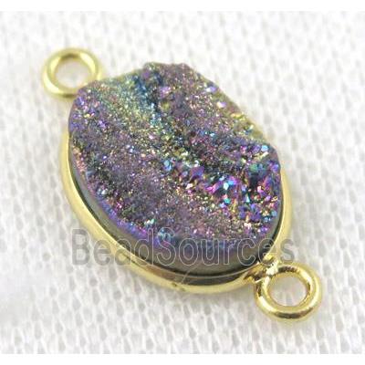 sunagate druzy connector, oval