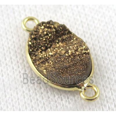 sunagate druzy connector, oval