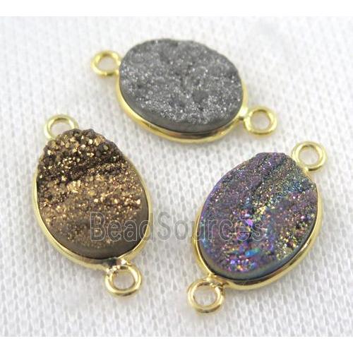 sunagate druzy connector, oval