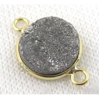 sunagate druzy connector, flat-round