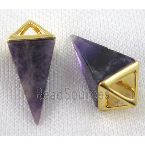 amethyst pendant, freefrom, gold plated