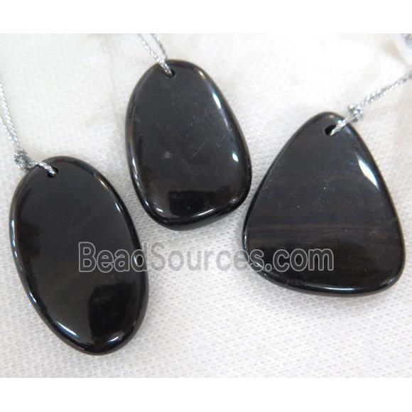 black stone pendant, freeform