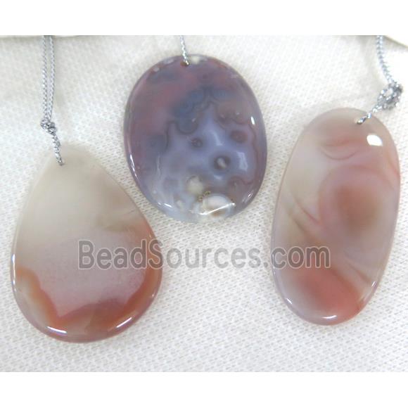 natural agate pendant, freeform