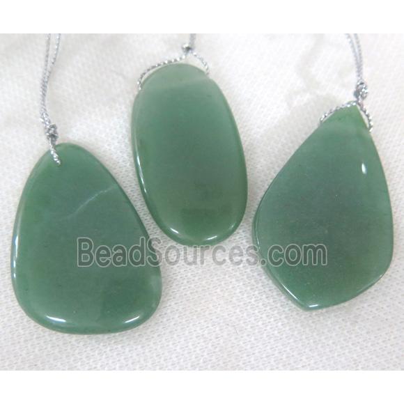 green aventurine pendant, freeform