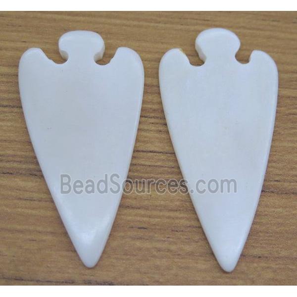 white bone arrowhead pendant without hole