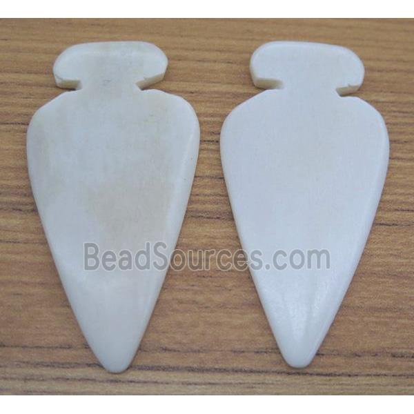 white bone arrowhead pendant without hole