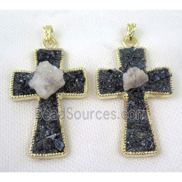 gemstone pendant, cross