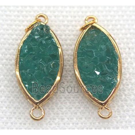 gemstone connector, oval, gold plated