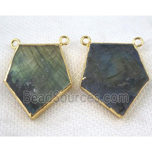 Labradorite pendant, gold plated