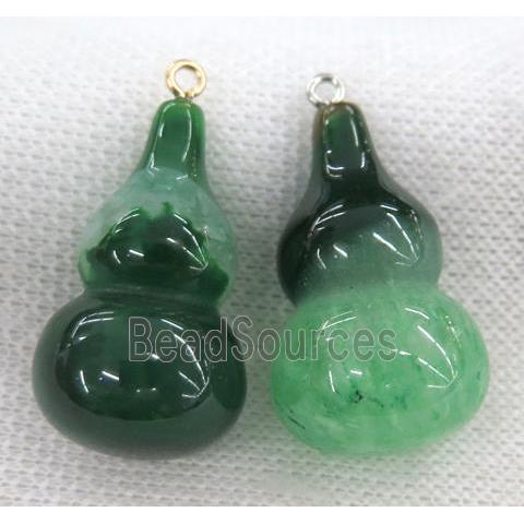 green agate gourd pendant