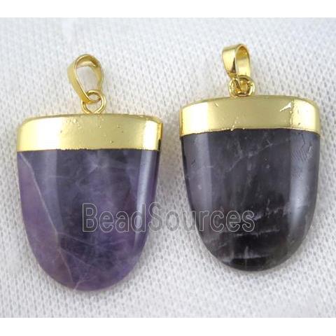 amethyst pendant, gold plated